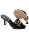 Double G Leather Slide Sandals Black - GUCCI - BALAAN 4