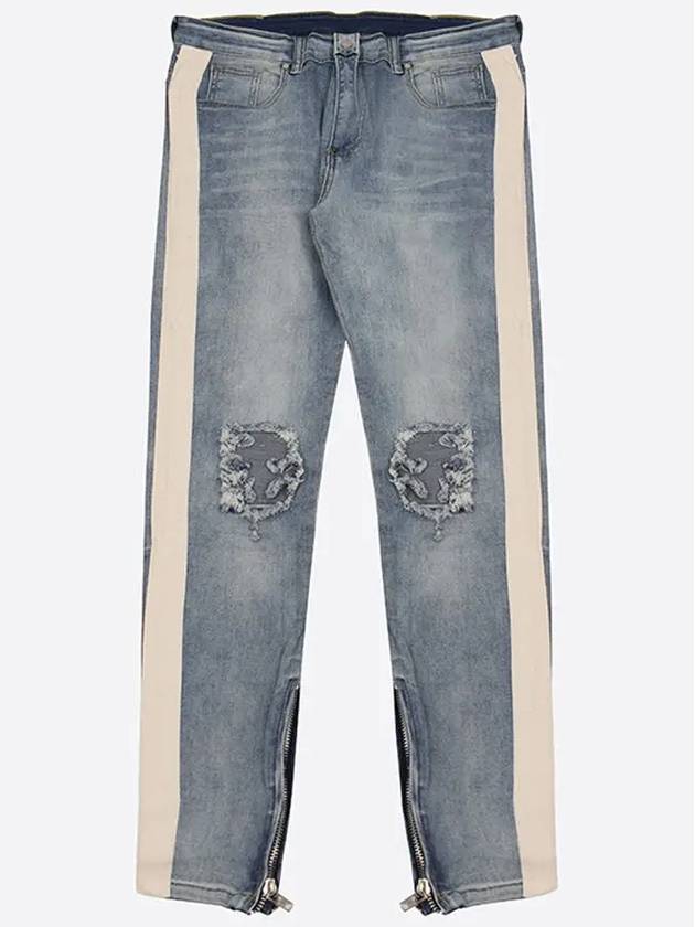 Skinny zipper point casual jeans AJN177 - IKALOOOK - BALAAN 1