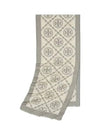 T Monogram Bordered Muffler Grey - TORY BURCH - BALAAN 2