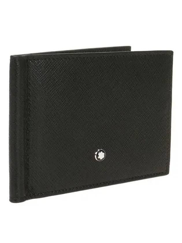 Men's Sartorial 6cc Money Clip Half Half Wallet Black - MONTBLANC - BALAAN.