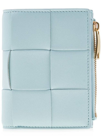 Cassette Bifold Small Bifold Wallet Light Blue - BOTTEGA VENETA - BALAAN 2