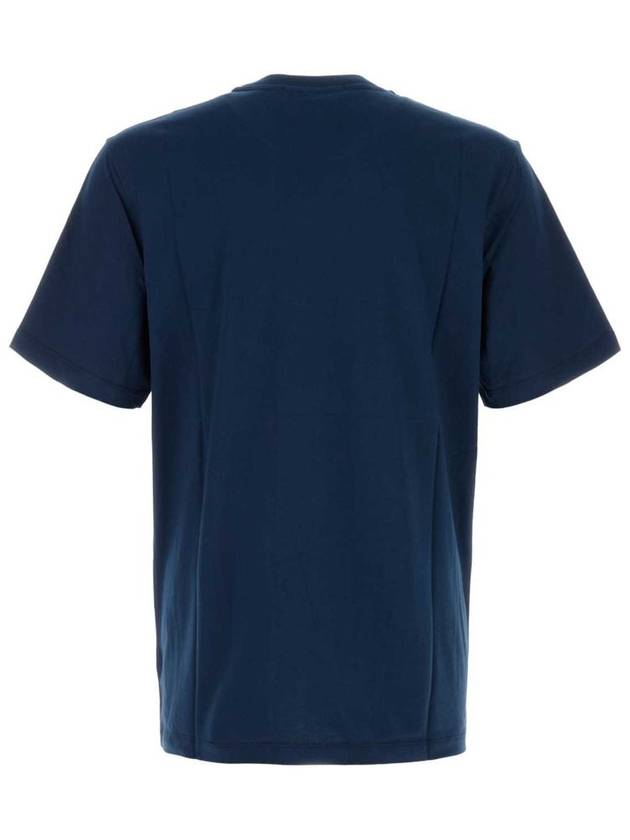 Box Logo Cotton Short Sleeve T-Shirt Navy - MSGM - BALAAN 3