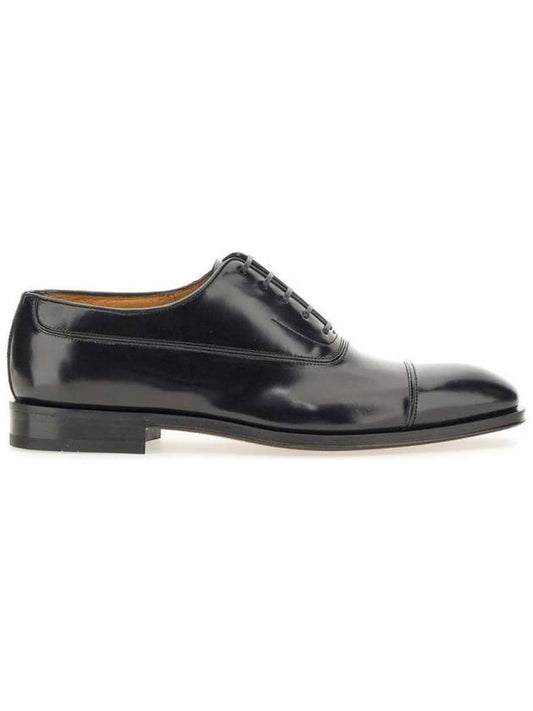 Men's Toe Cap Leather Oxford Black - SALVATORE FERRAGAMO - BALAAN 1