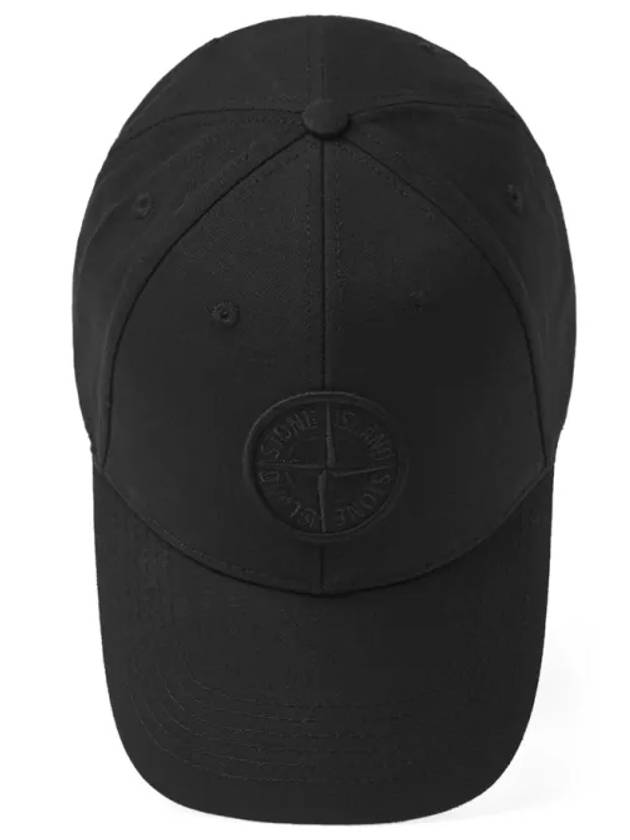 Compass Embroidered Logo Ball Cap Black - STONE ISLAND - BALAAN 3