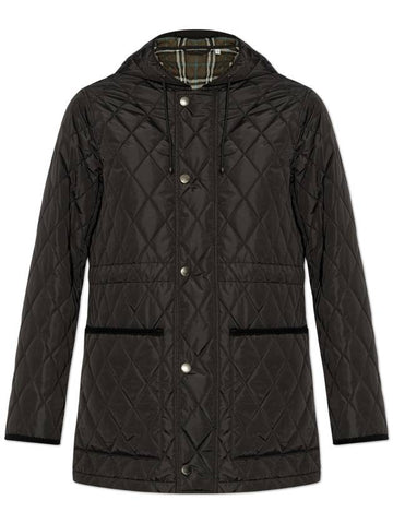 Burberry Quilted Jacket With Hood, Women's, Black - BURBERRY - BALAAN 1