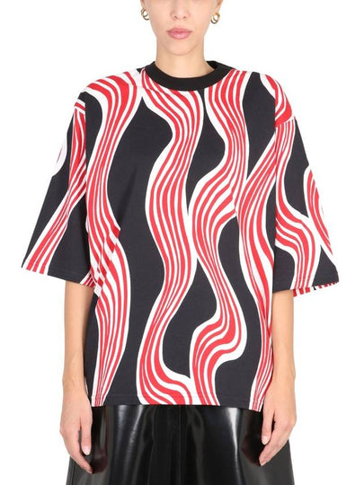 JW Anderson Red Printed Short Sleeve T-Shirt Black - MONCLER - BALAAN 2