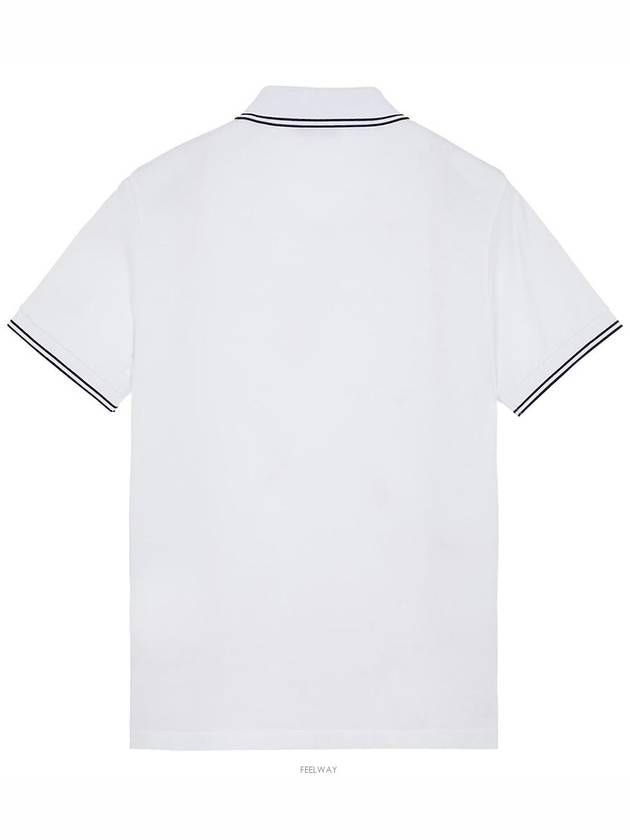 Stretch Cotton Pique Short Sleeve Polo Shirt White - STONE ISLAND - BALAAN 4