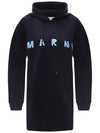 blue logo oversized hooded top black - MARNI - BALAAN.