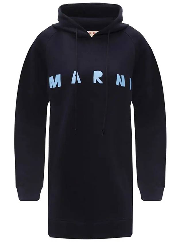 blue logo oversized hooded top black - MARNI - BALAAN.