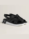 Electric Leather Sandals Black White - HERMES - BALAAN.