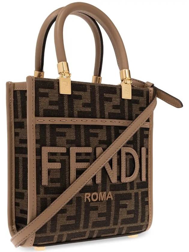 FF Mini Fabric Tote Bag Brown - FENDI - BALAAN 5