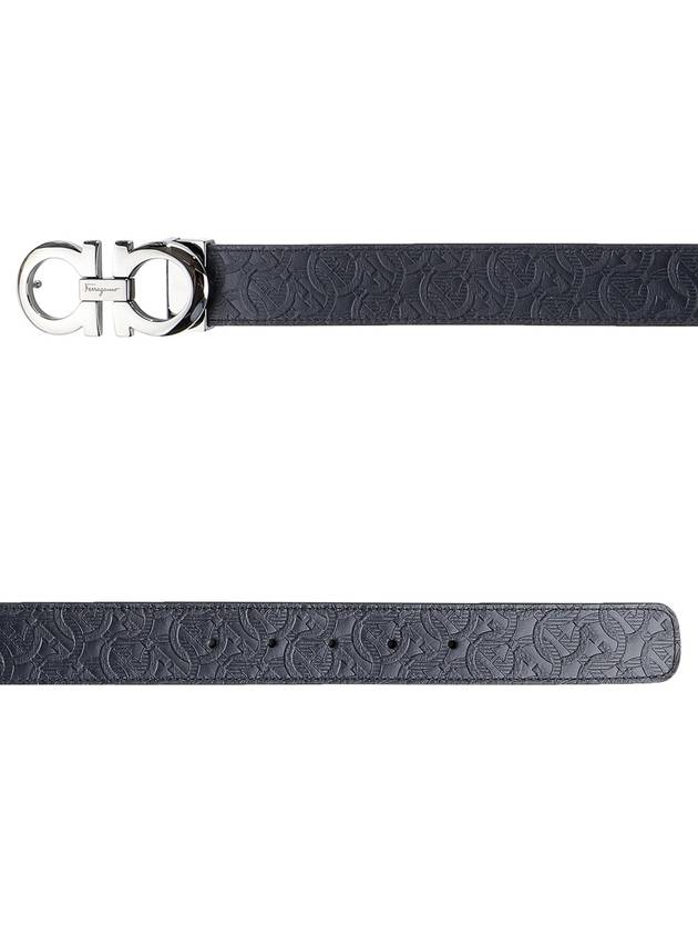 Gancini Reversible Adjustable Leather Belt Navy - SALVATORE FERRAGAMO - BALAAN 2