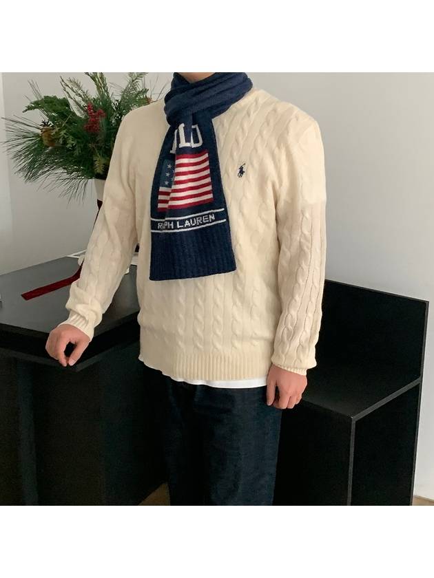 Bold Flag Logo Knit Muffler Navy - POLO RALPH LAUREN - BALAAN 4