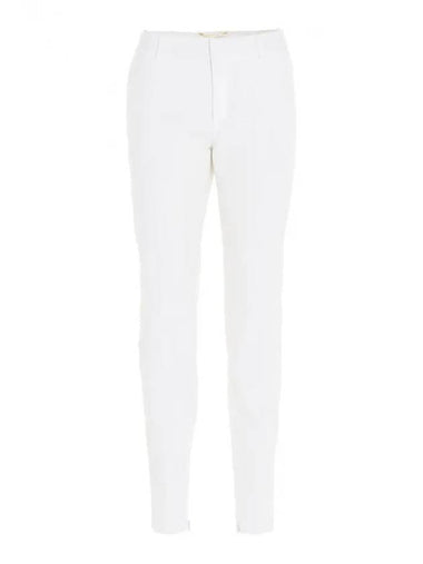 Women's Front Pleated Slacks White - SAINT LAURENT - BALAAN 1