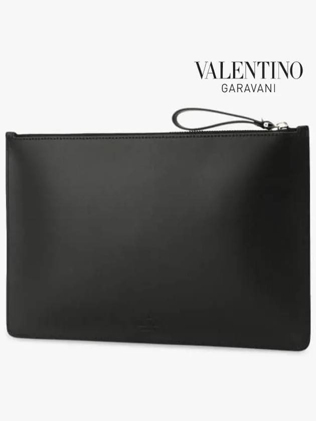 VLTN Logo Clutch Bag Black - VALENTINO - BALAAN.