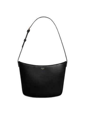 Medium Shiny Calfskin Croque Shoulder Bag Black - CELINE - BALAAN 1