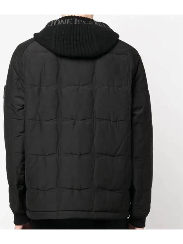 Wappen Patch Quilted Cupro Cotton Zip Up Hoodie Black - STONE ISLAND - BALAAN 5