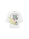 Rainbow Logo Short Sleeve T-shirt White - MONCLER - BALAAN 1