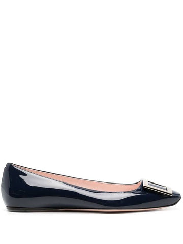 Trompette Metal Buckle Ballerina Navy - ROGER VIVIER - BALAAN 1