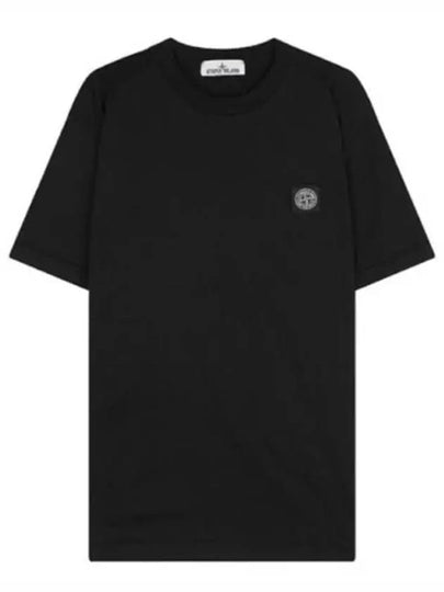 Logo Patch Short Sleeves T-Shirt Black - STONE ISLAND - BALAAN 2