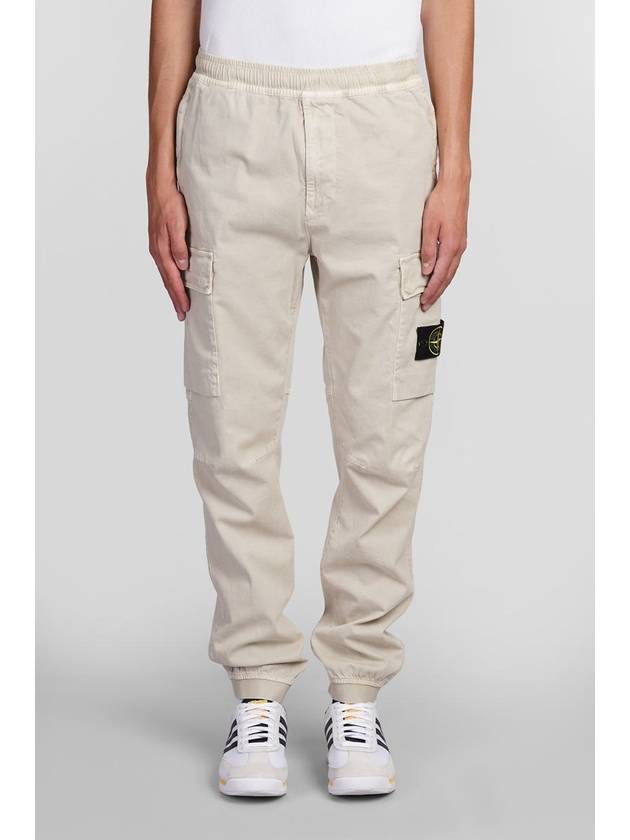 Stretch Cotton Cargo Straight Pants White - STONE ISLAND - BALAAN 2