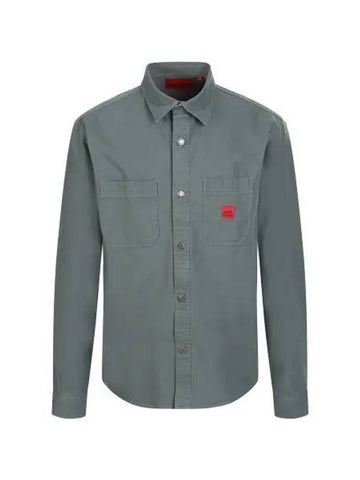 HUGO embroidered logo patch cotton shirt 50500199 307 - HUGO BOSS - BALAAN 1