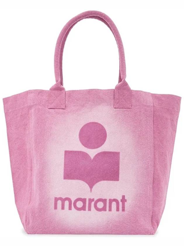 Women's Yenky Flocked Logo Tote Bag Pink - ISABEL MARANT - BALAAN 3