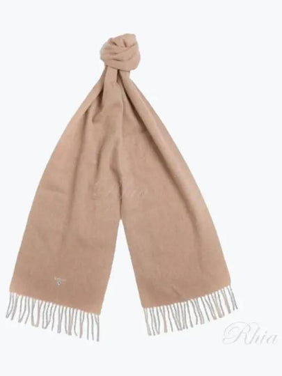 Plain Lambswool Muffler Brown - BARBOUR - BALAAN 2