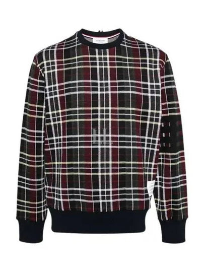 Logo Label Check Cotton Sweatshirt - THOM BROWNE - BALAAN 2