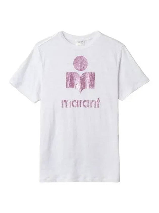 Zwell logo short sleeve t shirt white pink - ISABEL MARANT - BALAAN 1