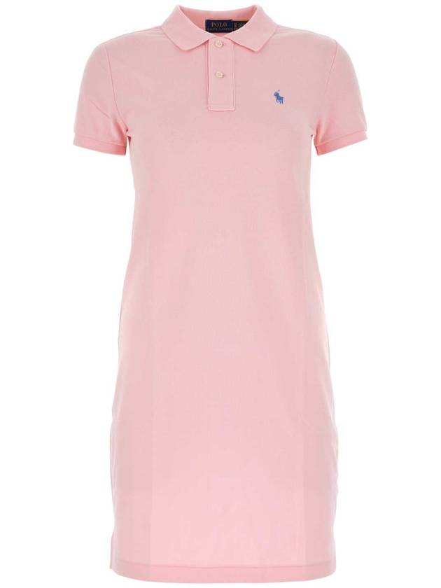 Women's Pony Logo Midi Dress Pink - POLO RALPH LAUREN - BALAAN 2