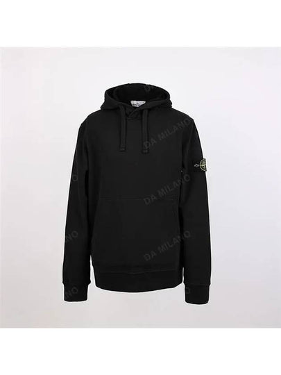 Wappen Patch Cotton Fleece Hoodie Black - STONE ISLAND - BALAAN 2