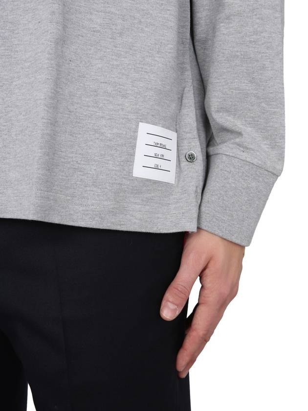 4 Bar Armband Tonal Long Sleeve T-Shirt Grey - THOM BROWNE - BALAAN 8