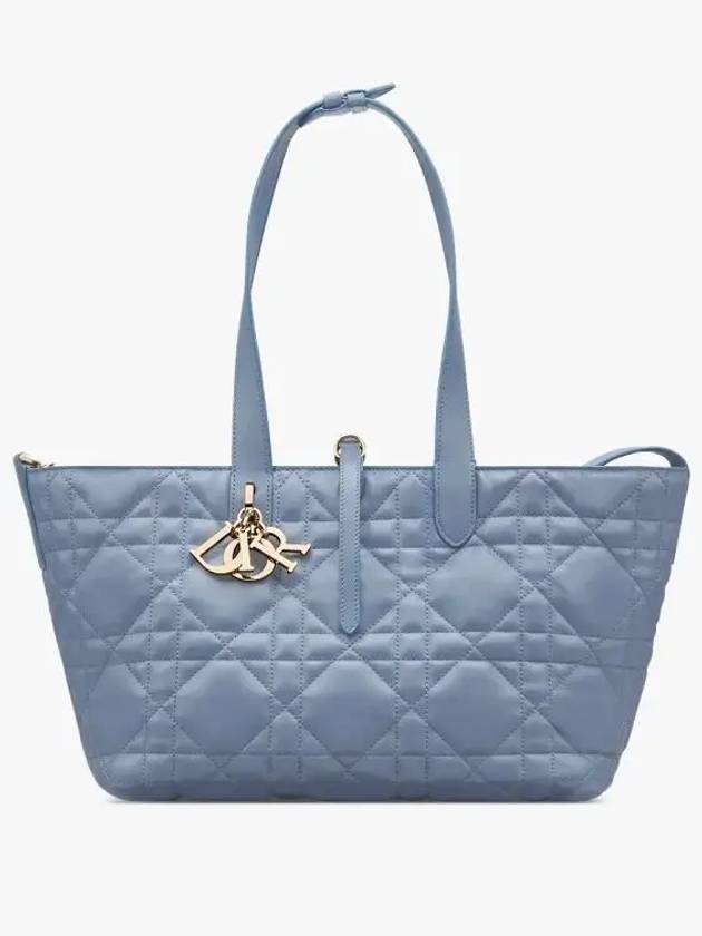 Toujours Macrocannage Calfskin Medium Tote Bag Denim Blue - DIOR - BALAAN 6