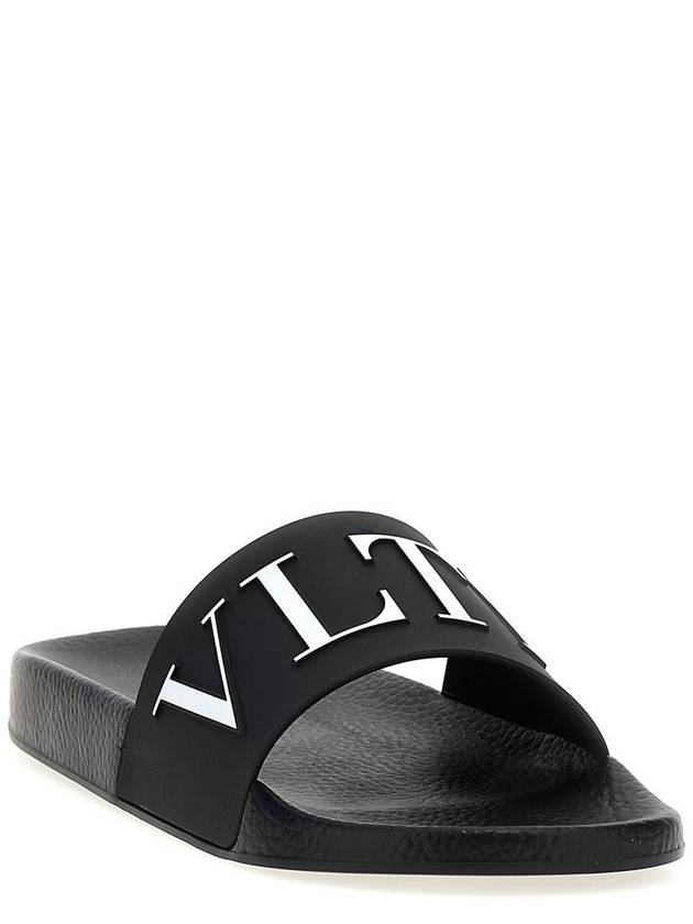 VLTN Rubber Slippers Black - VALENTINO - BALAAN 3