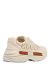 Rhyton Leather Sneakers Logo Ivory - GUCCI - BALAAN 4