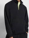 Rib Half-Zip Trainer Knit Top Black - THEORY - BALAAN 3