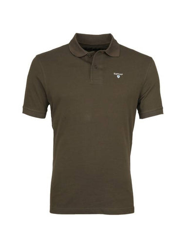 Men's Embroidered Logo Sports Polo Shirt Olive - BARBOUR - BALAAN 1