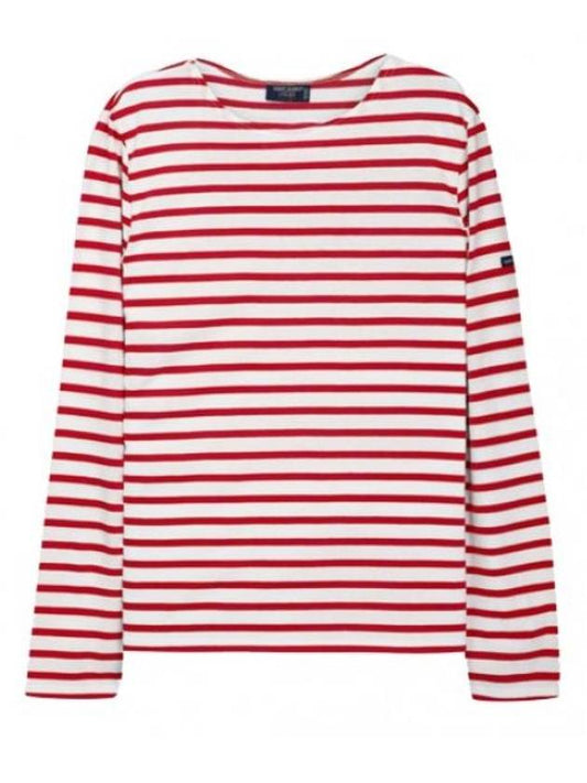 Minquiers Modern Stripe Long Sleeve T-Shirt Red - SAINT JAMES - BALAAN 2