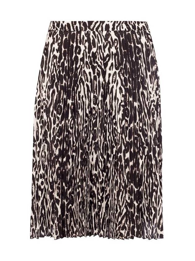 Women's Zebra Pattern Long Pleated Skirt Black - BURBERRY - BALAAN 1