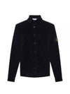 Cotton Corduroy 400 TC Over Long Sleeve Shirt  Black - STONE ISLAND - BALAAN 2