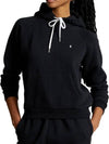 Embroidered Logo Cotton Blend Jersey Hoodie Black - POLO RALPH LAUREN - BALAAN 3