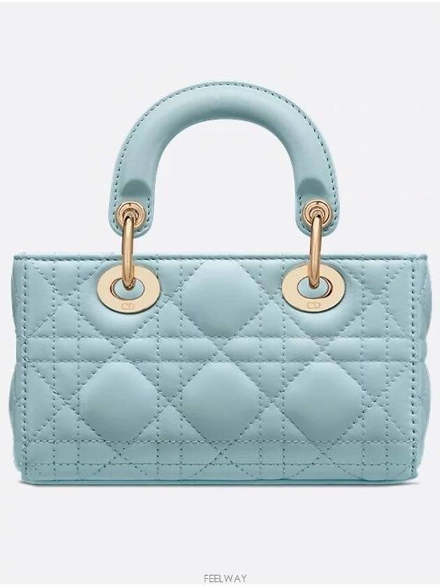 Lady D Joy Cannage Lambskin Micro Tote Bag Blue - DIOR - BALAAN 6