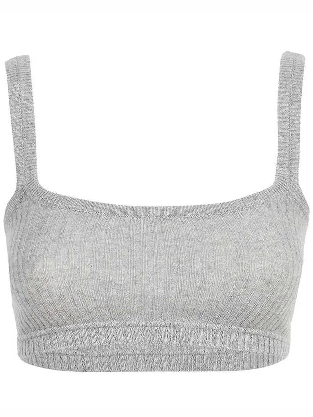 Cashmere Rip Training Bra Top Light Grey - THOM BROWNE - BALAAN 3