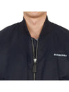 Men's Logo Print Nylon Bomber Jacket Smoke Navy - BURBERRY - BALAAN 11