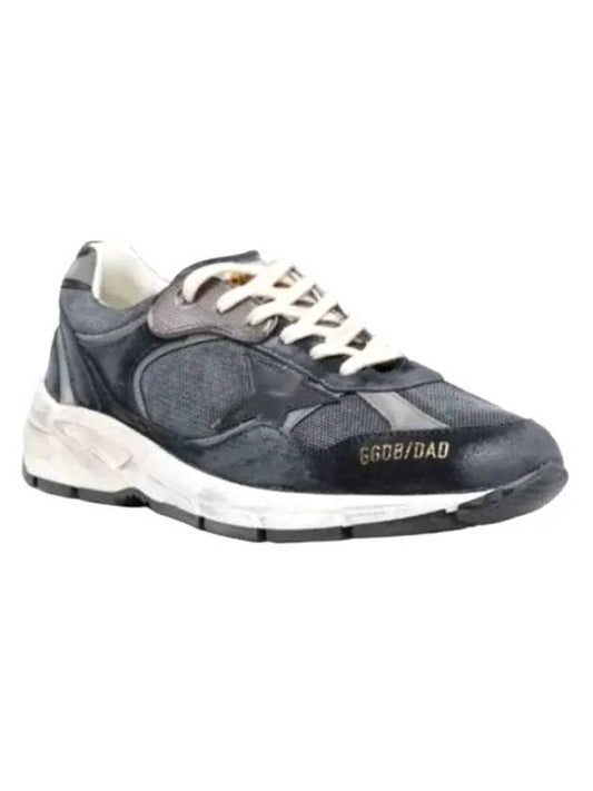 Running Leather Mesh Suede Low Top Sneakers Dark Blue - GOLDEN GOOSE - BALAAN 1