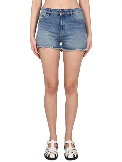 Fringe Denim Shorts Blue - AMI - BALAAN 2