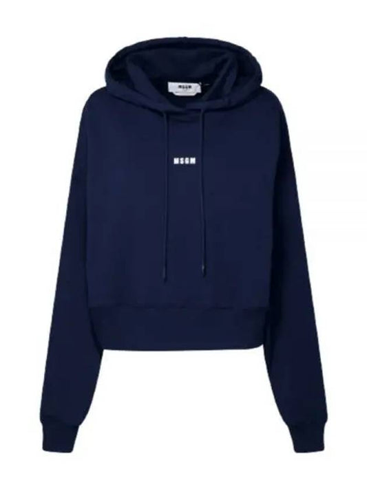 Micro Logo Cropped Hooded Sweatshirt 3541MDM509 237799 89 - MSGM - BALAAN 2