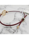 Miller Logo Charm Slider Leather Bracelet Red - TORY BURCH - BALAAN 8