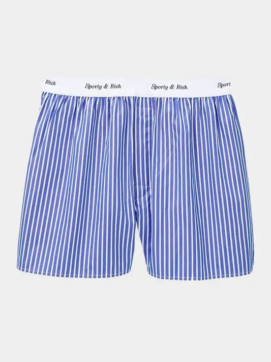 Classic Boxer Cotton Poplin Shorts Blue Stripe SC BO421BS - SPORTY & RICH - BALAAN 1